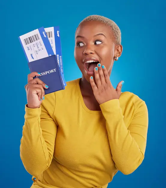 Happy for obtaining her Visa